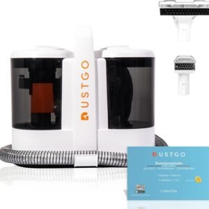 DUSTGO - Shampouineuse Canapé Tissu, Nettoyeur pour Tapis & Moquettes, Moteur 600W, Compact et Portable, Nettoyeur Voiture, Réservoir Amovible, Pour Meubles, Escaliers, Tissus d’Ameublement