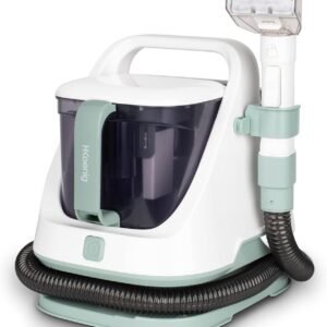 Nettoyeur Textile à main TWT77 H.Koenig, Réservoirs à eau propre et sale amovibles, Tous types de textiles : Matelas/Tapis/Canapés, Aspiration puissante, 650 W, Blanc et Vert