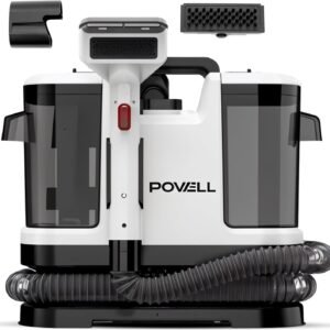 Powell Nettoyeur de Tapis 450W – Détachant Puissant pour Canapés, Meubles et Tapis – Aspirateur Multifonction (Blanc)