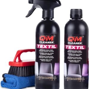 QM Cleaner Kit nettoyant de tissus pour chaises, fauteuils, tapis - Comprend 2 QM textile, 1 microfibre et 1 brosse premium extra