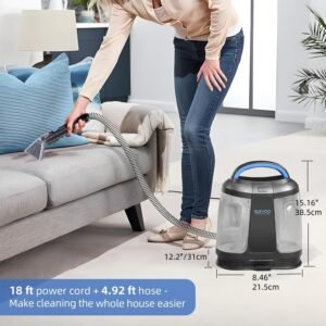 Slevoo Shampouineuse Canapé - Puissant Moteur 450 W, Aspirateur Nettoyeur de Tapis pour canapé, Tapis, Rembourrage, Voiture