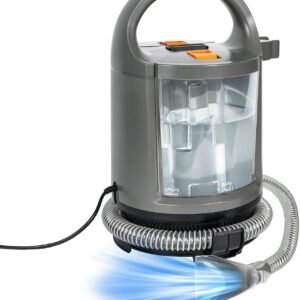 Shampouineuse 400W, Nettoyeur de Tapis avec Double Réservoirs 1,6L+0,48L, Nettoyeur Tâches 12kPa, Aspirateur Nettoyeur Moquettes pour canapé, Tapis, Rembourrage, Voiture