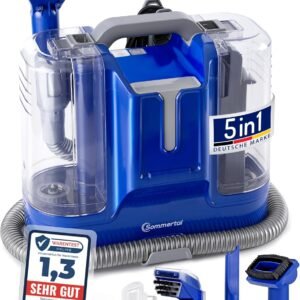 SOMMERTAL MultiCleaner WS450 Appareil 5 en 1 pour tapis, escaliers, coussins, canapé, voiture, animaux, taches, moteur puissant de 450 W, aspirateur, avec accessoires, auto-nettoyage