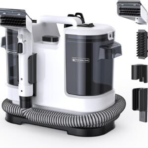 welsauber Shampouineuse Canapé Tissu,450W Moteur Puissant,13,5kPa d'Aspiration,Nettoyeur Aspirateur Multifonction pour Canapés,Tapis,Moquettes,Matelas,Voiture,Nettoyage et Séchage Efficace Noir