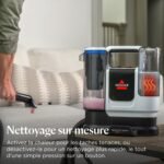BISSELL SpotClean ProHeat Advanced, Shampouineuse, Shampouineuse Canapé Compact Multi-surfaces, Nettoyeur Canapé Tissu Moteur 1125W, Triple Nettoyage tâches tenaces, Filaire, 3924N