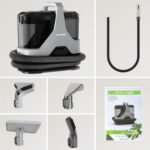 Kitcanis Shampouineuse 600W 78dB 15KPa Nettoyeur Canapé Tissu apporter 4 Tête de Remplacement pour Tapis, Moquettes, Meubles, Tissus, Poils d’animaux, Voiture & Plus Encore